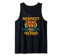 Respect the Boss Tiger - Gráfico animal motivacional audaz Camiseta sin Mangas