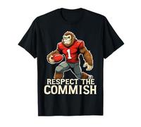 Respect The Commish Funny Fantasy Football Bigfoot Sasquatch Camiseta