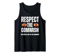 Respect The Commish Funny Fantasy Football Commissioner Camiseta sin Mangas