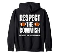 Respect The Commish Funny Fantasy Football Commissioner Sudadera con Capucha