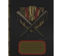 Respect the Drip Baseball Notebook with Camo Cover: 110-Page Wide Ruled Journal for School, Notes, Lists, or Daily Writing