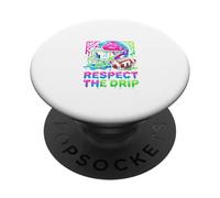 Respect The Drip Casco de fútbol Slime Art PopSockets PopGrip Adhesivo