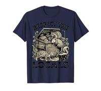 Respect The Locals Raccoon Funny Street Cats Respeta a los Locales Camiseta