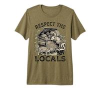 Respect The Locals Raccoon Funny Street Cats Respeta a los Locales Camiseta Premium