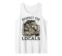 Respect The Locals Raccoon Funny Street Cats Respeta a los Locales Camiseta sin Mangas
