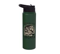 Respect The Locals Raccoon Funny Street Cats Respeta a los locales Stainless Steel Insulated Water Bottle