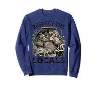 Respect The Locals Raccoon Funny Street Cats Respeta a los Locales Sudadera