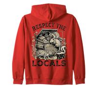 Respect The Locals Raccoon Funny Street Cats Respeta a los Locales Sudadera con Capucha