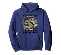 Respect The Locals Raccoon Funny Street Cats Respeta a los Locales Sudadera con Capucha