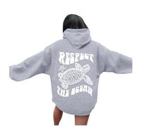 Respect The Ocean - Sudadera con capucha para mujer, gris, XL