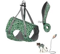 Respectively Cat Harness, Cat Vest Harness and Leash Anti-Break Away Chest Strap Cats Clothes (Green,S)