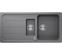 Respekta Austin - Fregadero de granito macizo (100 x 50 cm, resistente al calor, escurridor biselado, montaje bajo árbol, lavabo de 1,5 cm, para armarios inferiores a partir de 60 cm de ancho), color