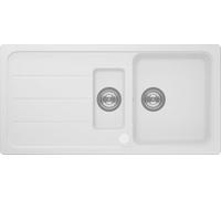 Respekta Austin - Fregadero de granito macizo (100 x 50 cm, resistente al calor, escurridor biselado, montaje bajo árbol, lavabo de 1,5 cm, para armarios inferiores a partir de 60 cm de ancho), color