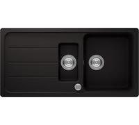 Respekta Austin - Fregadero de granito macizo (100 x 50 cm, resistente al calor, escurridor biselado, montaje bajo árbol, lavabo de 1,5 cm, para armarios inferiores a partir de 60 cm de ancho), color