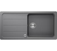 Respekta Austin - Fregadero de granito macizo (100 x 50 cm, resistente al calor, escurridor inclinado, montaje en el árbol o en el árbol, 1 lavabo, para armarios bajos a partir de 60 cm de ancho