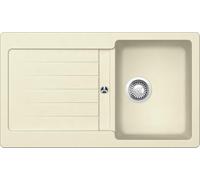 Respekta Austin - Fregadero de granito macizo (86 x 50 cm, resistente al calor, escurridor biselado, montaje bajo árbol, 1 lavabo, para armarios bajos a partir de 45 cm de ancho/vainilla)