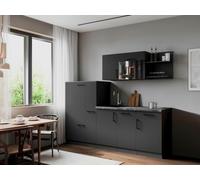 respekta Cocina americana Oliver de 235 cm con frentes en color gris mate
