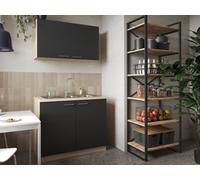 Lavabo Multifunción Cocina 100CM Roble Madera Aserrada Áspera Blanca Merle