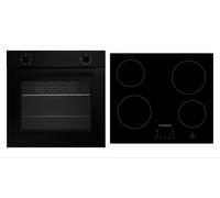 respekta Conjunto Cocina Empotrable Negro Mate Sin Marco Horno 72 L
