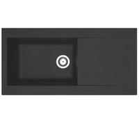 Respekta Fregadero Denver Mineralite en negro / 1 cuenco Fregadero empotrable de 100 x 50 cm/Fregadero adecuado para armarios de cocina inferiores a 60 cm de ancho / DENVER100X501BS