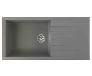 Respekta Houston Fregadero encastrable Mineralite 100x50 cm, negro