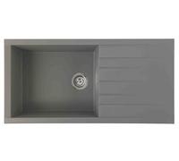 Respekta Houston HOUSTON100X501BG - Fregadero de minerales (1 lavabo empotrable de 100 x 50 cm, apto para armarios bajos a partir de 60 cm de ancho), color gris