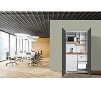 Respekta KSU51-10 Cocina de armario 104 cm Frigorífico Gris/Amazonía Mate