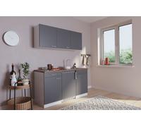 Respekta Luis Minicocina Cocina Lineal Cocina Empotrable 150 cm Blanco/Gra