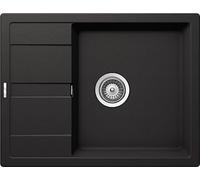 Respekta Fregadero de granito Nashville en negro mate / 1 lavabo empotrable en 65 x 50 cm/apto para armarios bajos a partir de 50 cm de ancho
