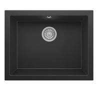 Respekta Nelson Fregadero encastrable de granito 50x47,5 cm, negro