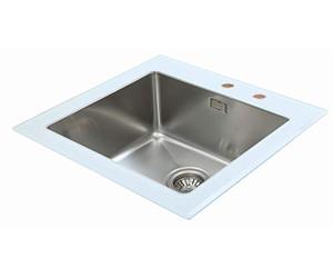 respekta NEWYORK55X53W - Fregadero de cristal (55 x 53 cm), color blanco