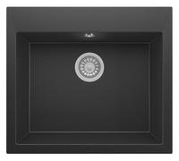 Respekta Oakville Fregadero encastrable de granito 60x53 cm, negro