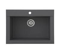respekta OHIO86X50G Fregadero de 60% compuesto de minerales y fibra de vidrio, 40% resina de color gris hormigón, 66 cm