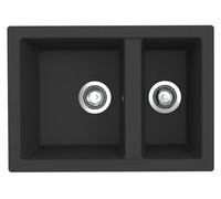 Respekta Ohio Fregadero encastrable de Mineralite 62x44 cm, negro