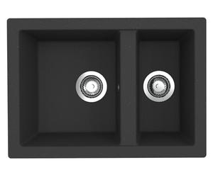 Respekta Ohio Fregadero encastrable de Mineralite 62x44 cm, negro