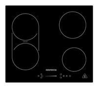 Respekta Placa de inducción sin marco independiente/Placa de inducción con 4 zonas de cocción / 9 niveles de potencia/Control táctil/Temporizador/Bloqueo para niños / 59 cm/en negro/KM 6600IB-28