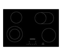 Respekta Placa de vitrocerámica sin marco independiente/Placa de cocción integrable con 4 zonas de cocción / 9 niveles de potencia/Zona de cocción y placa de 2 círculos / 77 cm/KM 7700-28