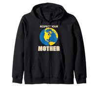 Respeta a la Madre Tierra Ecología Clima Verde Sudadera con Capucha