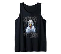 Respeta a los lugareños Divertida Gaviota Junto al mar Camiseta sin Mangas