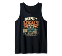 Respeta a los lugareños, Divertido Trash Panda, Mapache, gángster, Retro Camiseta sin Mangas