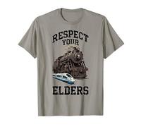 Respeta a Tus Ancianos - Old Steam Locomotora Retro Train Camiseta