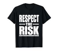Respeta el Riesgo, Regalo de la campaña de Seguridad y Salud Ocupacional Camiseta gráfica económica, Hombre, Negro, XL