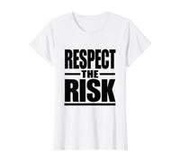 Respeta el Riesgo, Regalo de la campaña de Seguridad y Salud Ocupacional Camiseta gráfica económica, Mujer, Blanco, XS