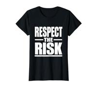 Respeta el Riesgo, Regalo de la campaña de Seguridad y Salud Ocupacional Camiseta gráfica económica, Mujer, Negro, XL