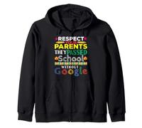 Respetar a los Padres fallecieron sin Google Funny Regreso a la Escuela Sudadera con Capucha