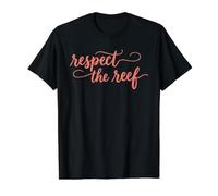 Respetar el Arrecife Conservación del océano Salvar el mar Vida Marina Camiseta gráfica económica, Hombre, Negro, L