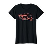 Respetar el Arrecife Conservación del océano Salvar el mar Vida Marina Camiseta gráfica económica, Mujer, Negro, S