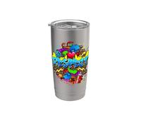 Respetar Graffiti Arte Gráfico Streetwear Urbano Cultura Callejera Vaso térmico de acero inoxidable de doble pared
