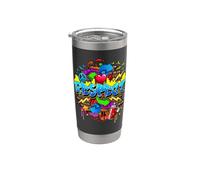 Respetar Graffiti Arte Gráfico Streetwear Urbano Cultura Callejera Vaso térmico de acero inoxidable de doble pared