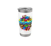 Respetar Graffiti Arte Gráfico Streetwear Urbano Cultura Callejera Vaso térmico de acero inoxidable de doble pared